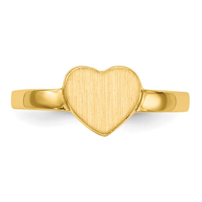 10k 6.5x7.5mm Heart Open Back Signet Ring