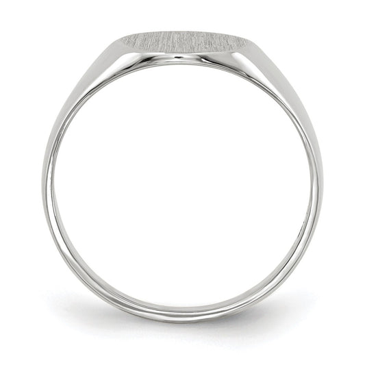 10k White Gold 9.0x9.0mm Round Closed Back Signet Ring