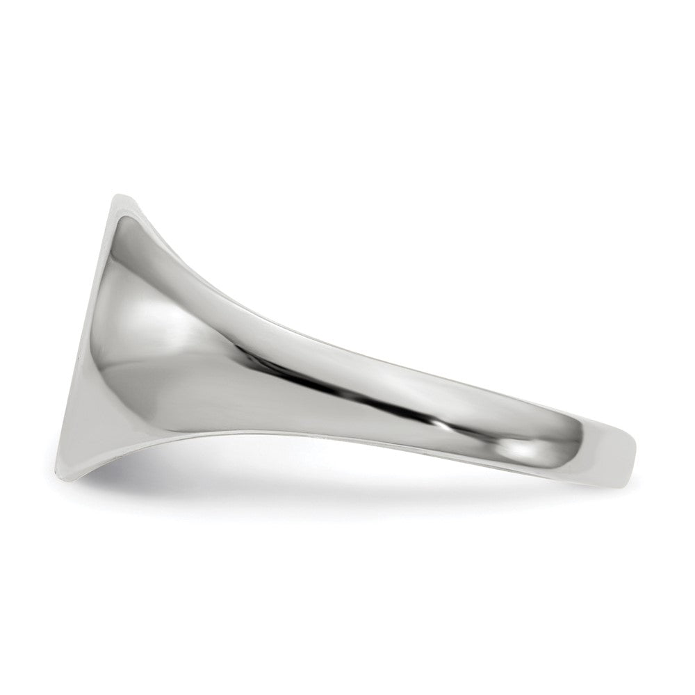 10k White Gold 9.0x9.0mm Round Closed Back Signet Ring