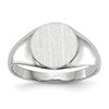 10k White Gold 9.0x9.0mm Round Closed Back Signet Ring