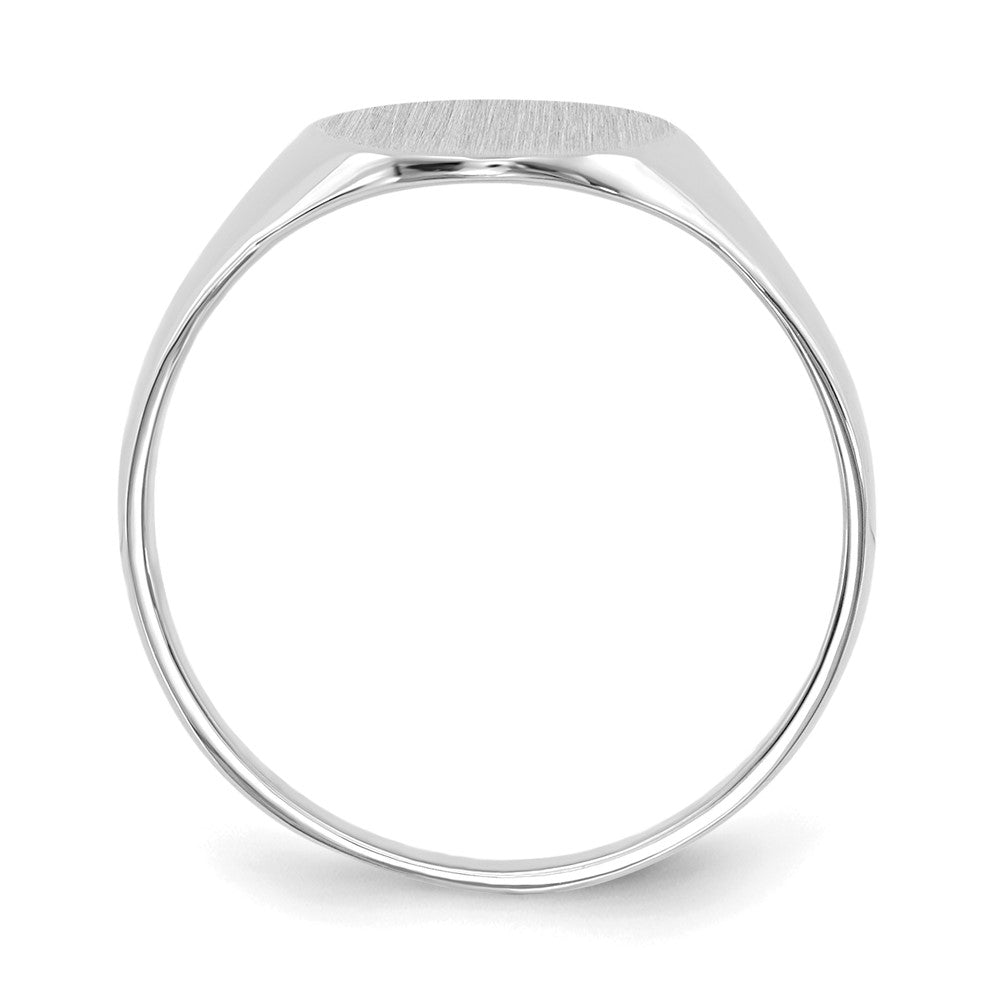 10k White Gold 10.0x9.0mm Round Closed Back Signet Ring