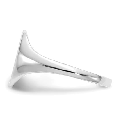 10k White Gold 10.0x9.0mm Round Closed Back Signet Ring
