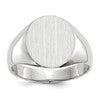 10k White Gold 12.5x12.0mm Oval Closed Back Signet Ring