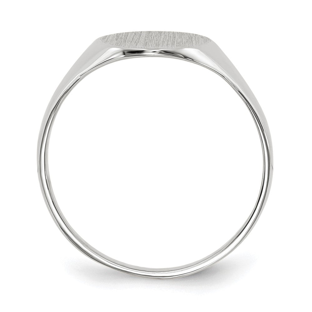 10k White Gold 10.0x9.0mm Round Open Back Signet Ring