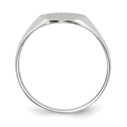 10k White Gold 10.0x9.0mm Round Open Back Signet Ring