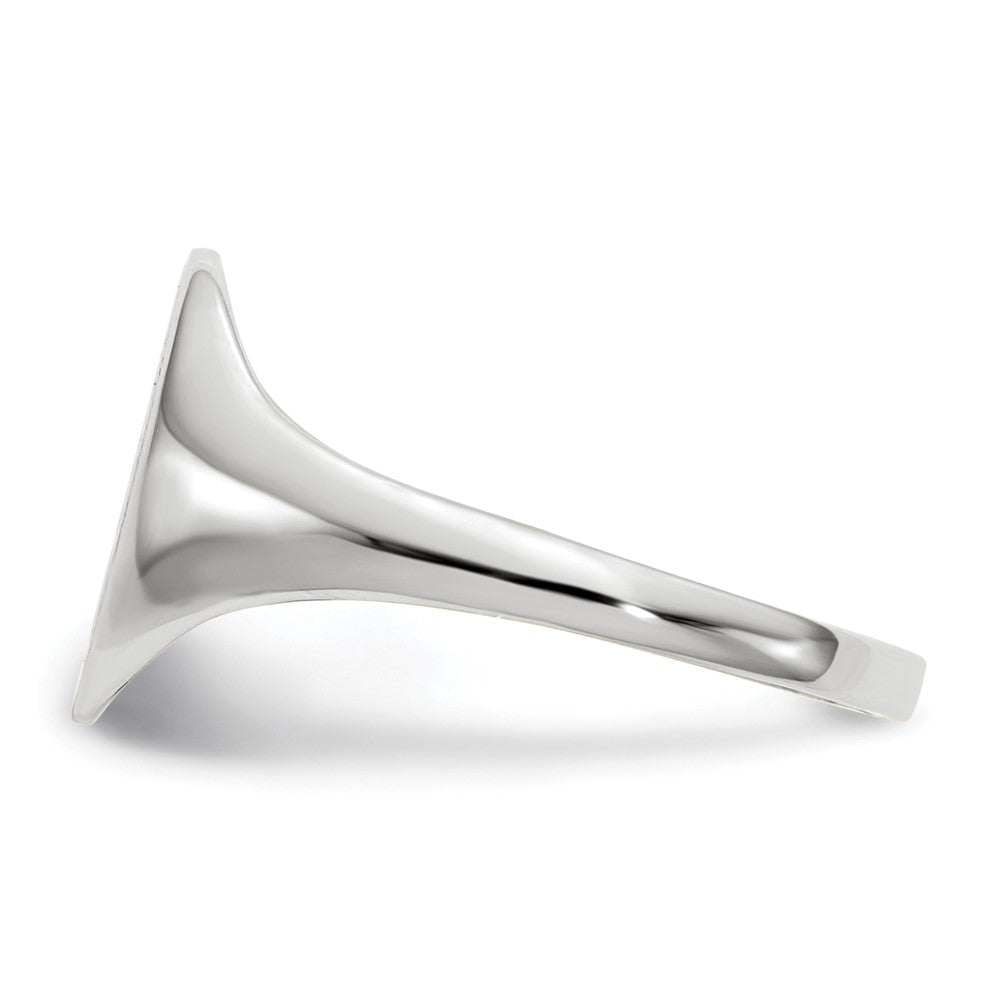 10k White Gold 10.0x9.0mm Round Open Back Signet Ring