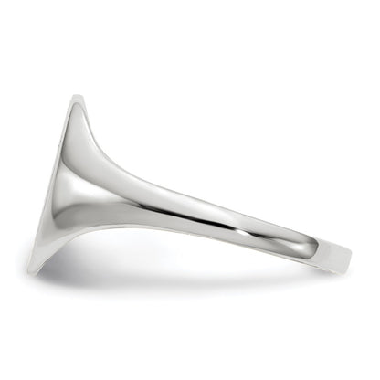 10k White Gold 10.0x9.0mm Round Open Back Signet Ring