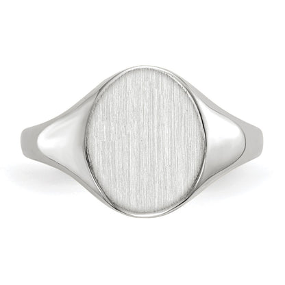 10k White Gold 10.0x9.0mm Round Open Back Signet Ring