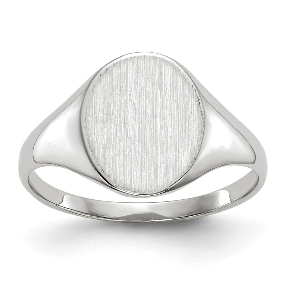10k White Gold 10.0x9.0mm Round Open Back Signet Ring
