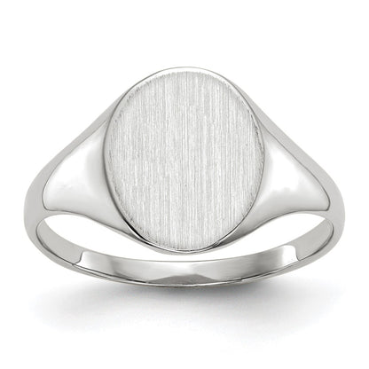 10k White Gold 10.0x9.0mm Round Open Back Signet Ring