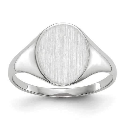 10k White Gold 10.0x9.0mm Round Open Back Signet Ring