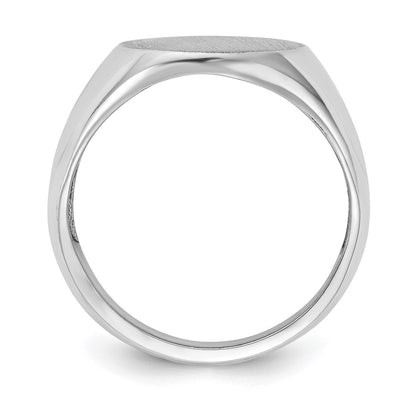 10k White Gold 18.0x14.5mm Oval Open Back Mens Signet Ring