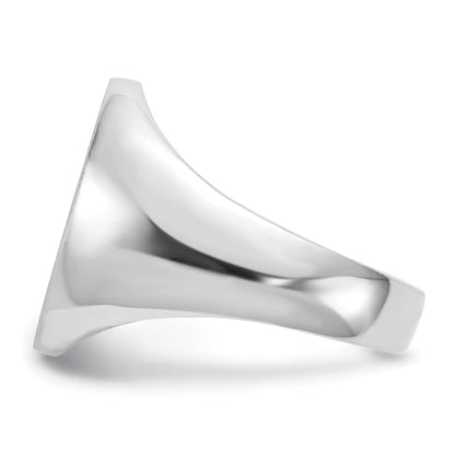10k White Gold 18.0x14.5mm Oval Open Back Mens Signet Ring