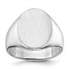 10k White Gold 18.0x14.5mm Oval Open Back Mens Signet Ring