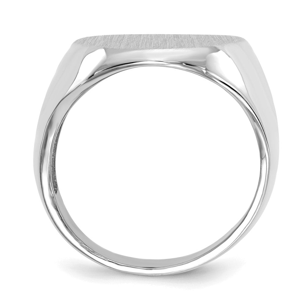 10k White Gold 20.5x16.0mm Ovall Open Back Signet Ring