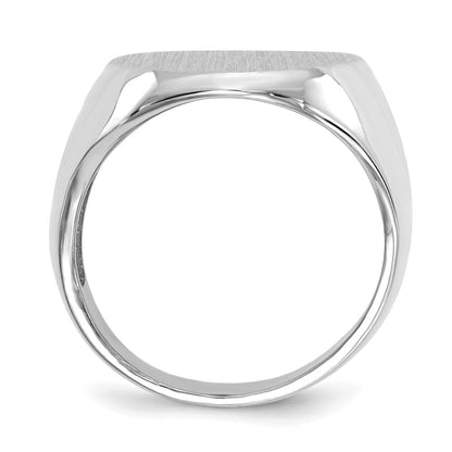 10k White Gold 20.5x16.0mm Ovall Open Back Signet Ring