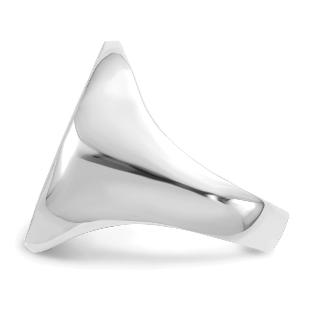 10k White Gold 20.5x16.0mm Ovall Open Back Signet Ring