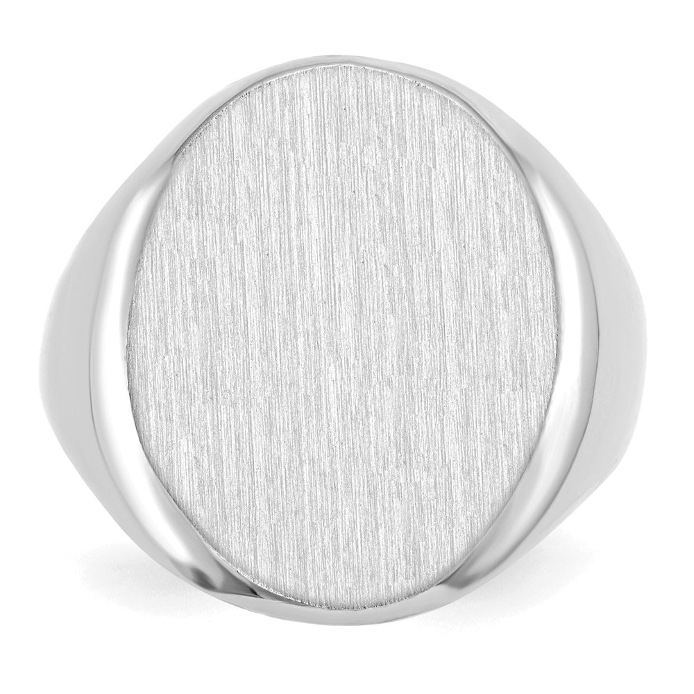 10k White Gold 20.5x16.0mm Ovall Open Back Signet Ring