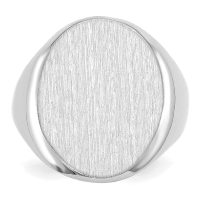 10k White Gold 20.5x16.0mm Ovall Open Back Signet Ring