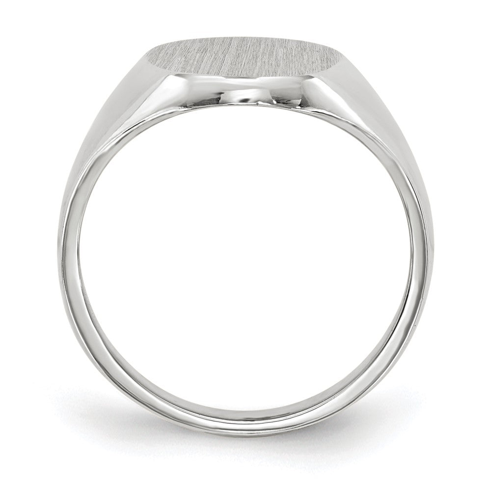 10k White Gold 11.5x8.0mm Oval Closed Back Signet Ring