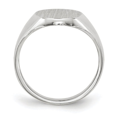10k White Gold 11.5x8.0mm Oval Closed Back Signet Ring
