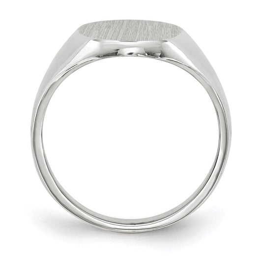 10k White Gold 11.5x8.0mm Oval Closed Back Signet Ring