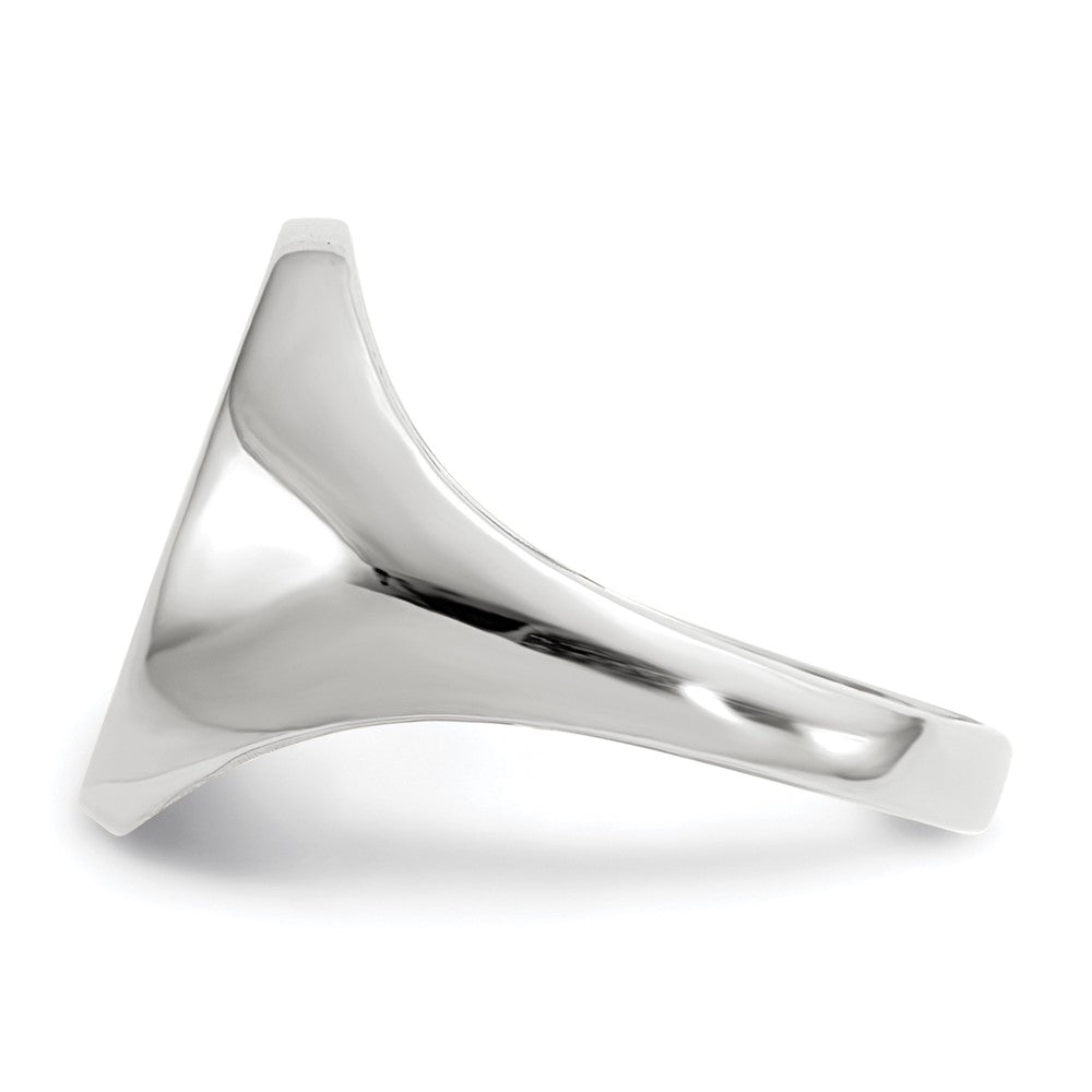 10k White Gold 11.5x8.0mm Oval Closed Back Signet Ring