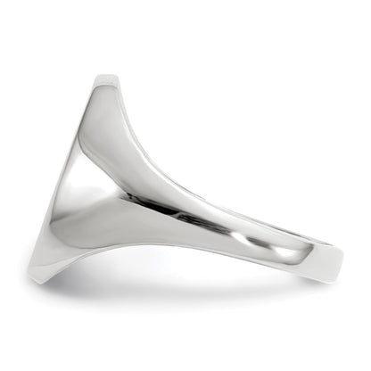 10k White Gold 11.5x8.0mm Oval Closed Back Signet Ring