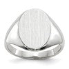 10k White Gold 11.5x8.0mm Oval Closed Back Signet Ring