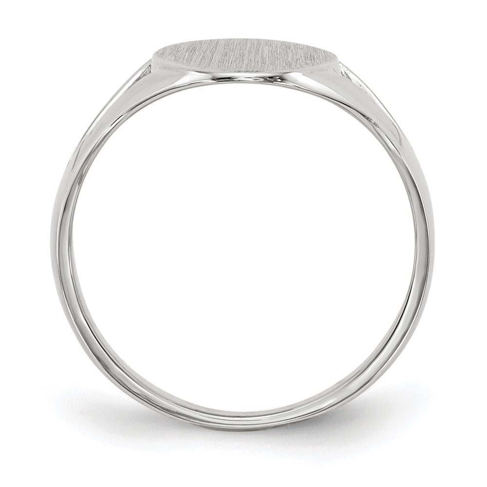 10k White Gold 17.0x9.0mm Oval Closed Back Signet Ring