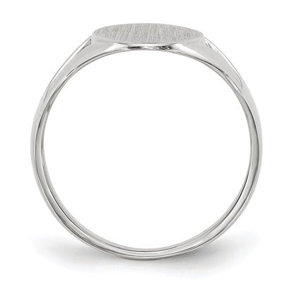 10k White Gold 17.0x9.0mm Oval Closed Back Signet Ring