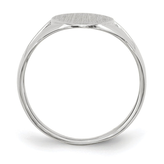 10k White Gold 17.0x9.0mm Oval Closed Back Signet Ring
