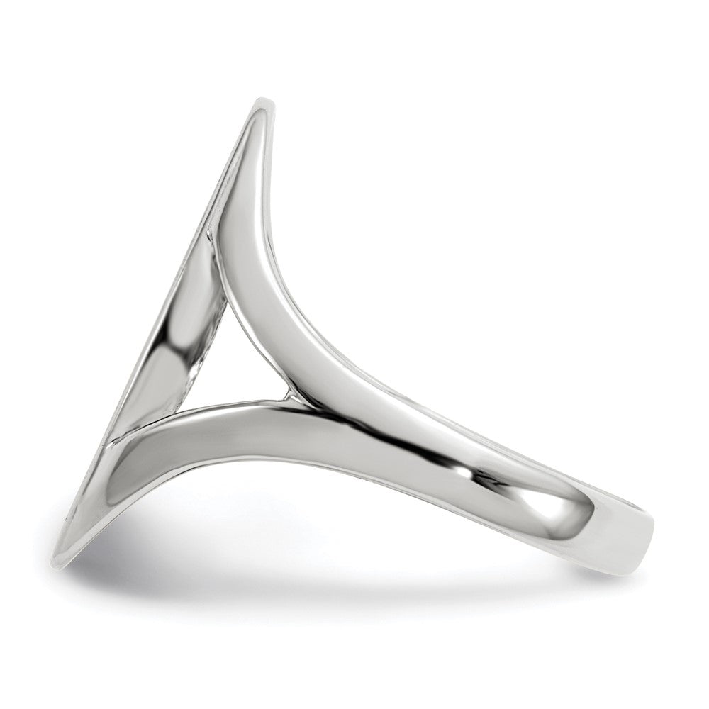 10k White Gold 17.0x9.0mm Oval Closed Back Signet Ring