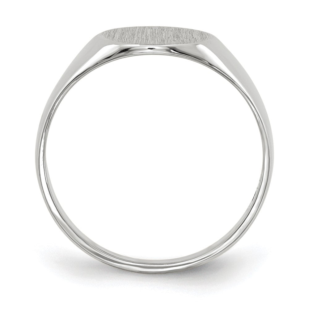 10k White Gold 9.0x9.5mm Round Closed Back Signet Ring