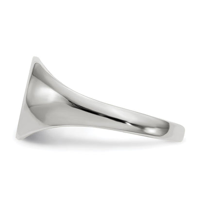 10k White Gold 9.0x9.5mm Round Closed Back Signet Ring