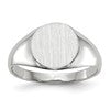 10k White Gold 9.0x9.5mm Round Closed Back Signet Ring