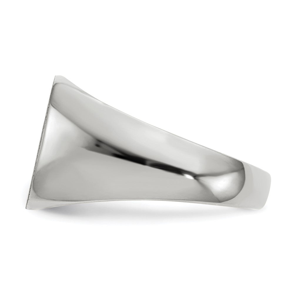 10k White Gold 12.5x12.5mm Cushion-shaped Closed Back Signet Ring