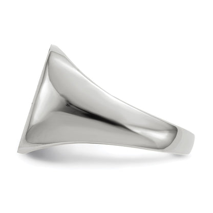 10k White Gold 14.5x13.5mm Cushion-shaped Open Back Mens Signet Ring