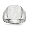 10k White Gold 14.5x13.5mm Cushion-shaped Open Back Mens Signet Ring