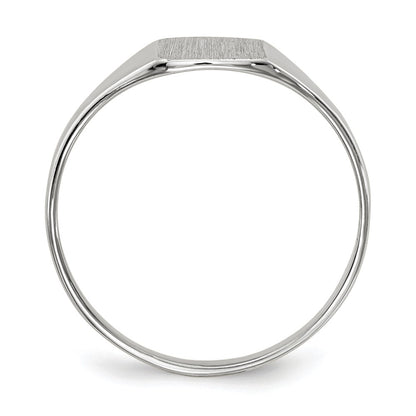 10k White Gold 7.0x8.5mm Square Closed Back Signet Ring