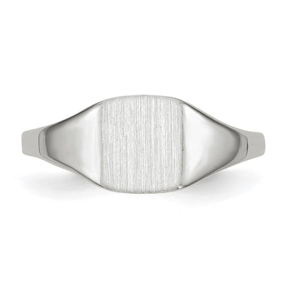 10k White Gold 7.0x8.5mm Square Closed Back Signet Ring