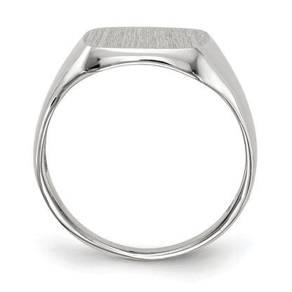 10k White Gold 11.0x10.5mm Octagon Closed Back Mens Signet Ring