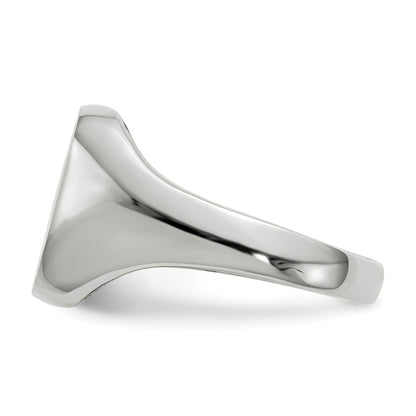 10k White Gold 11.0x10.5mm Octagon Closed Back Mens Signet Ring