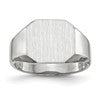 10k White Gold 11.0x10.5mm Octagon Closed Back Mens Signet Ring