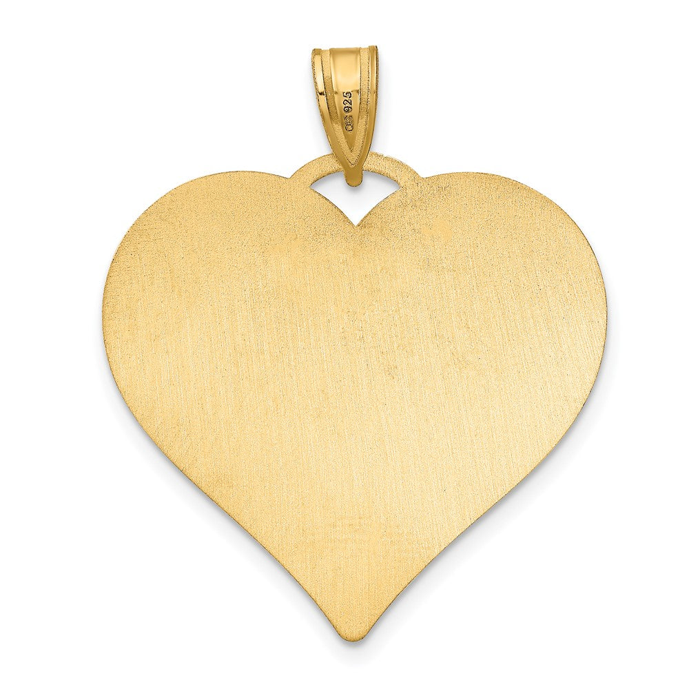 Sterling Silver/Gold-plated Large Heart Picture Jewelry Pendant
