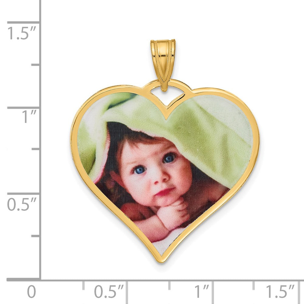 Sterling Silver/Gold-plated Large Heart Picture Jewelry Pendant