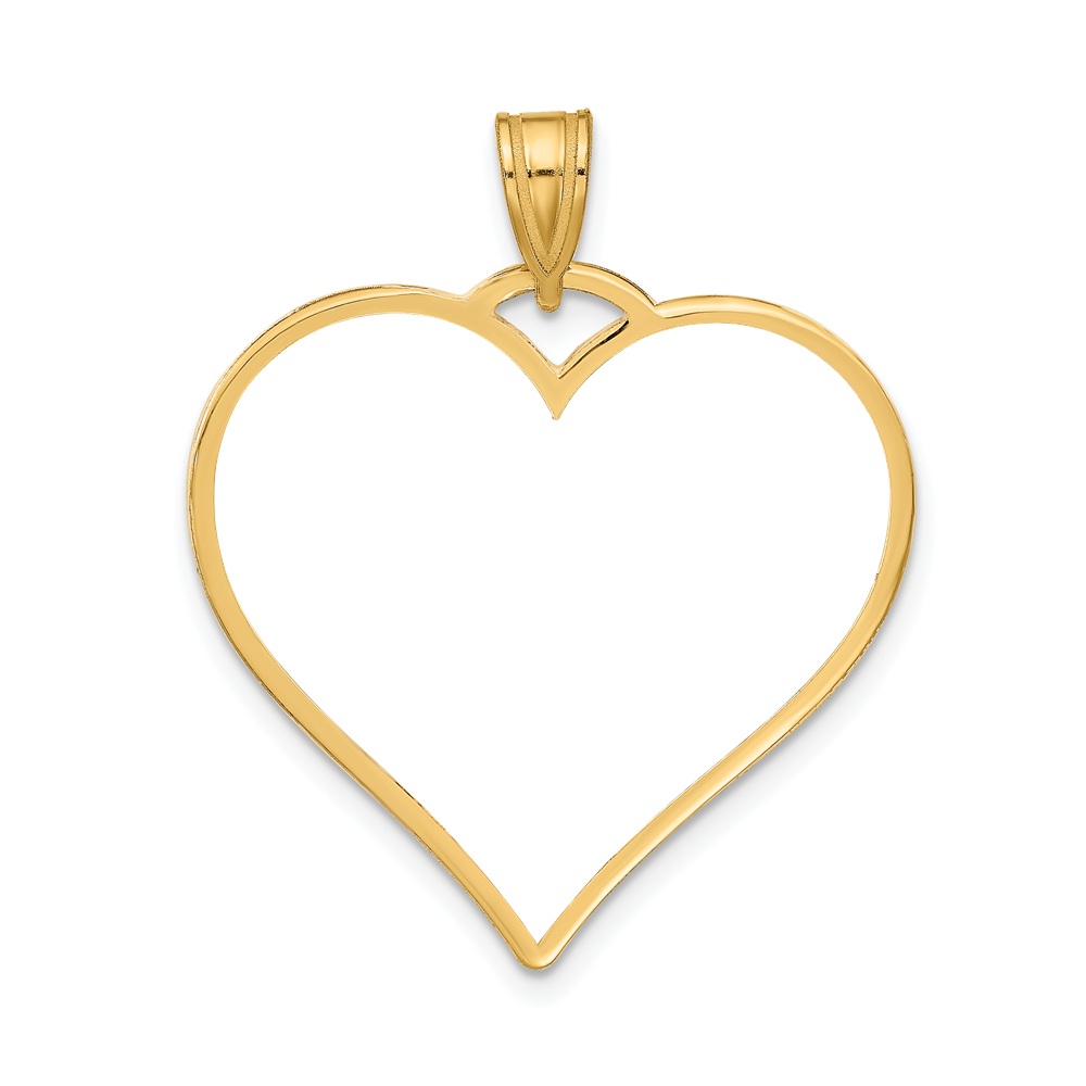 Sterling Silver/Gold-plated Large Heart Picture Jewelry Pendant