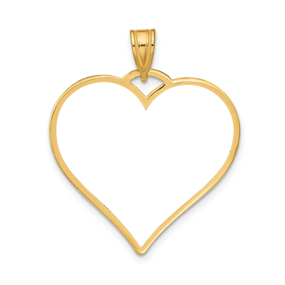 Sterling Silver/Gold-plated Large Heart Picture Jewelry Pendant