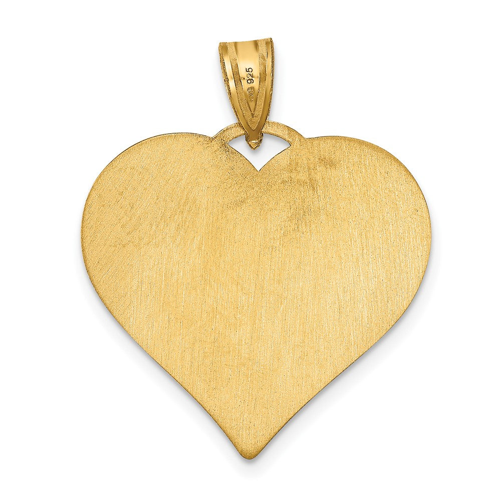 Sterling Silver/Gold-plated Large Heart Picture Jewelry Pendant