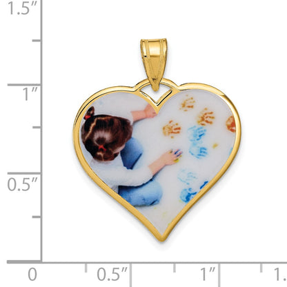 Sterling Silver/Gold-plated Large Heart Picture Jewelry Pendant